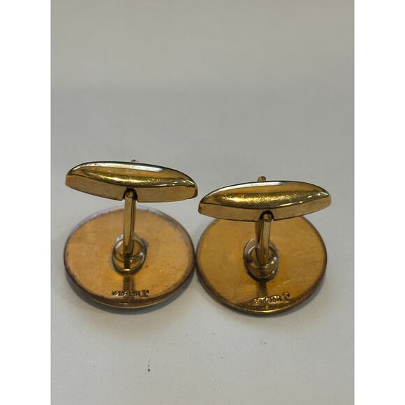 Vintage 10K Gold Filled Joan of Arc Cameo Cufflinks Signed - Picture 2 of 3